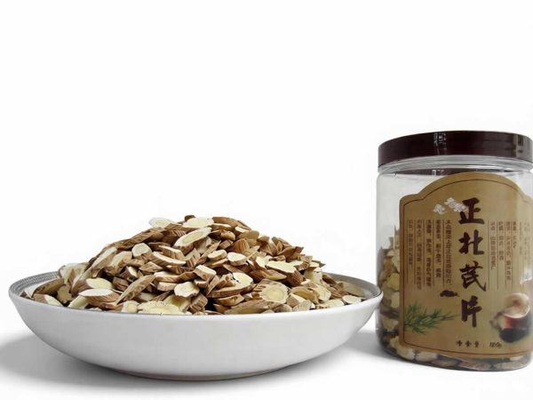 Astragalus root sliced from wild-harvested Mount Heng root